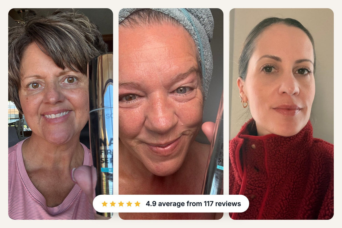 Three MISOORA customers over 50 holding NAD+ Firming Serum