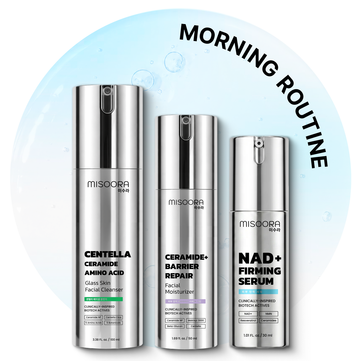 Morning Skincare Routine Set — NAD+ Anti-Aging 3-Step AM System