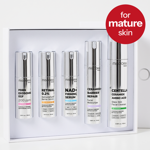 MISOORA Skin Recharge Gift Box with five skincare products for mature skin